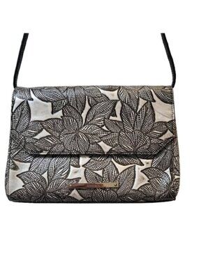 Brahmin Floral Crocodile Pattern Shoulder Bag